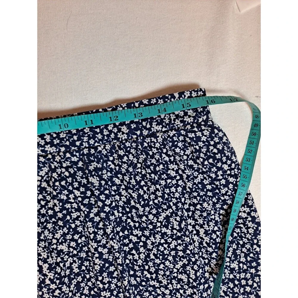 J. Crew Women's Tiered Ruffle Mini Skirt Size M Blue Floral